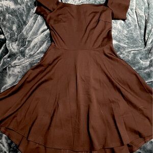 Short, semi high/low black formal dress